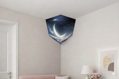 moon 3d wall corner sticker illusion