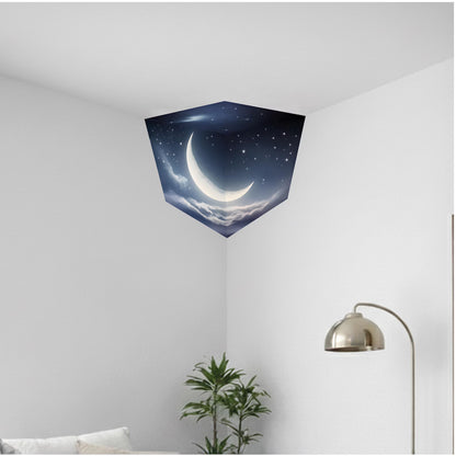 moon 3d wall corner sticker illusion