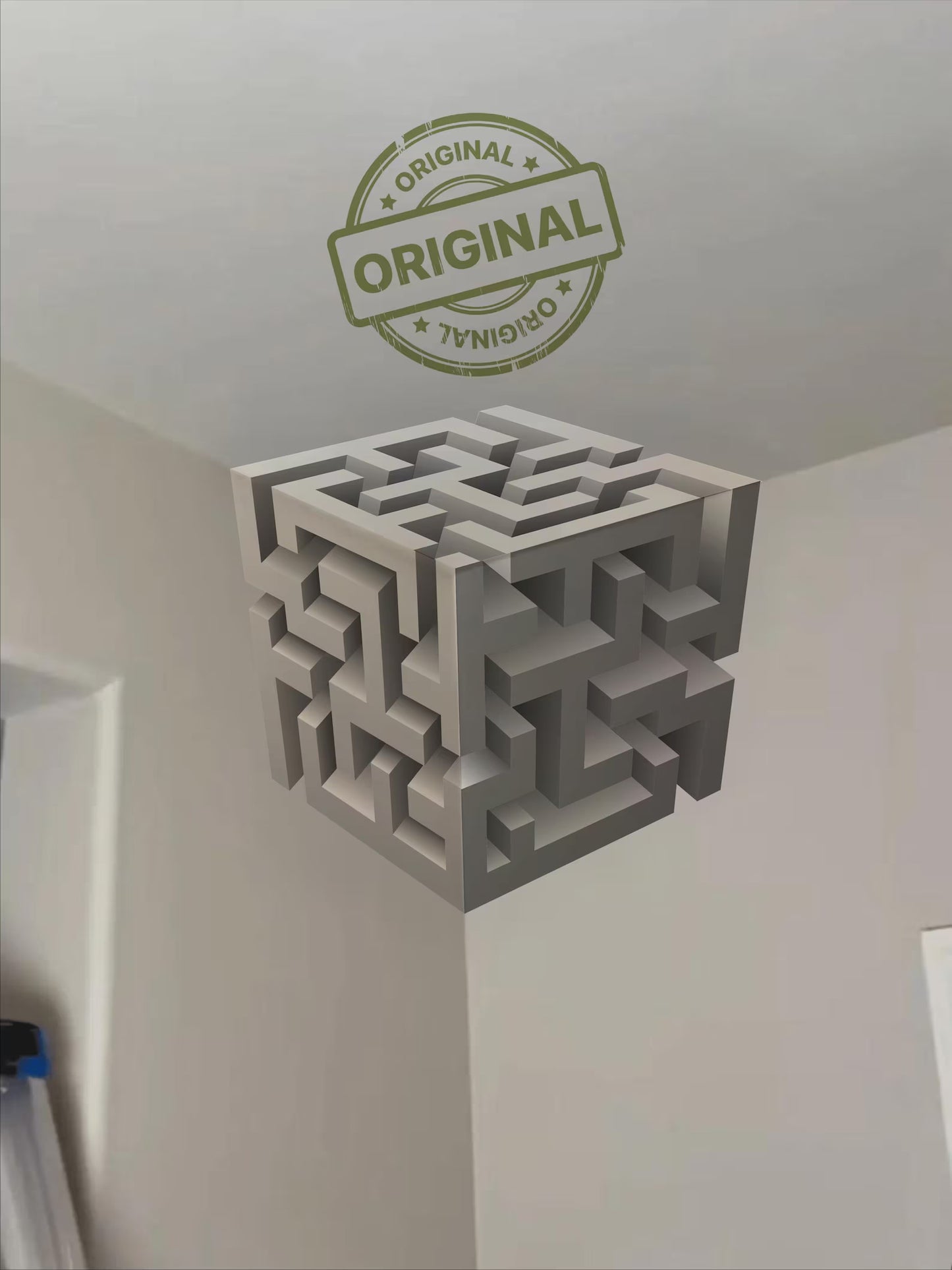 3d wall corner sticker cube illusion
