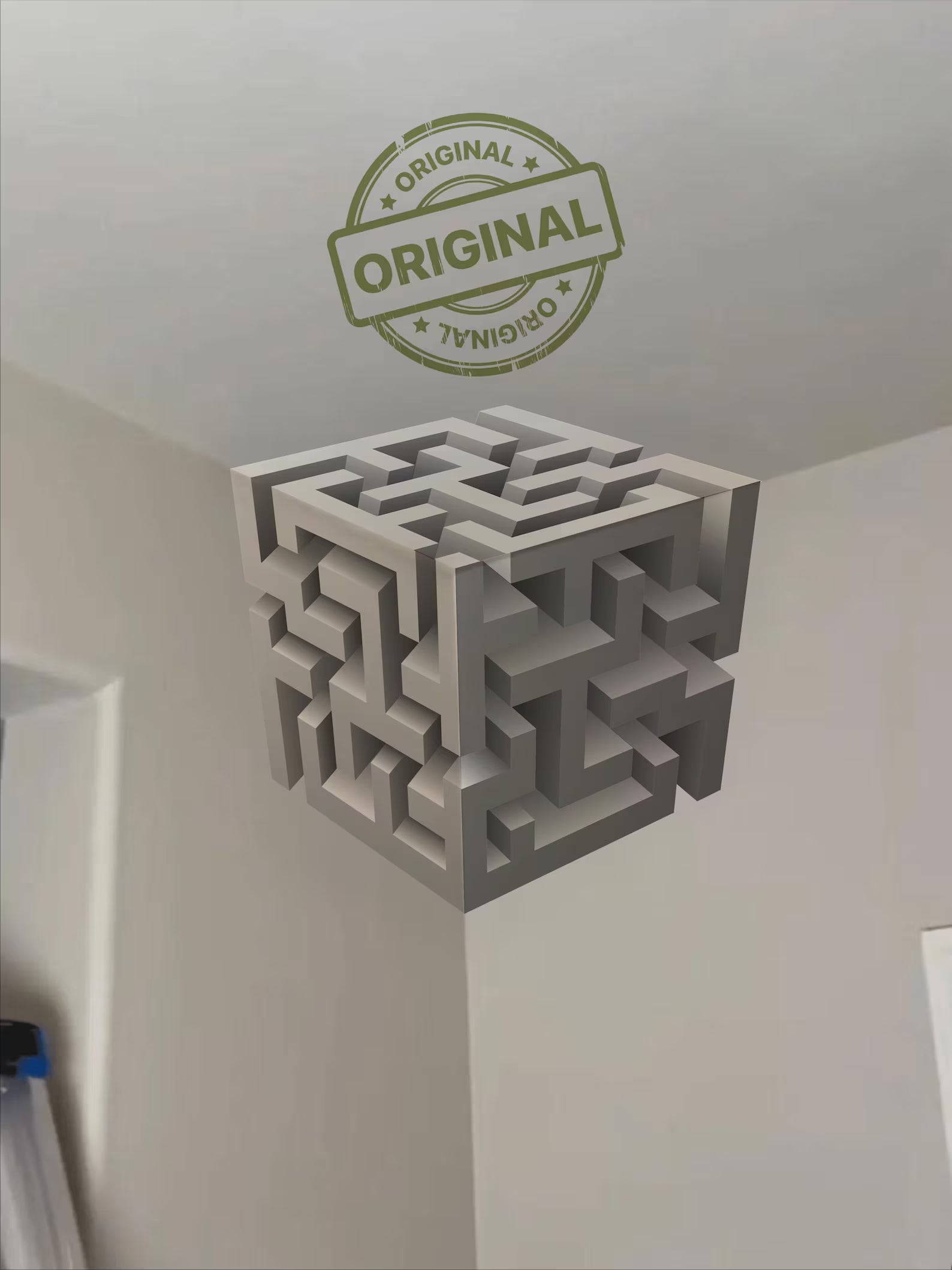 3d wall corner sticker cube illusion