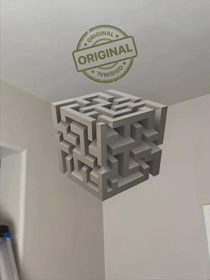 3d wall corner sticker cube illusion